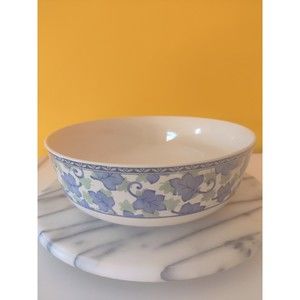Pfaltzgraff Vegetable Salad Serving bowl floral white blue grey